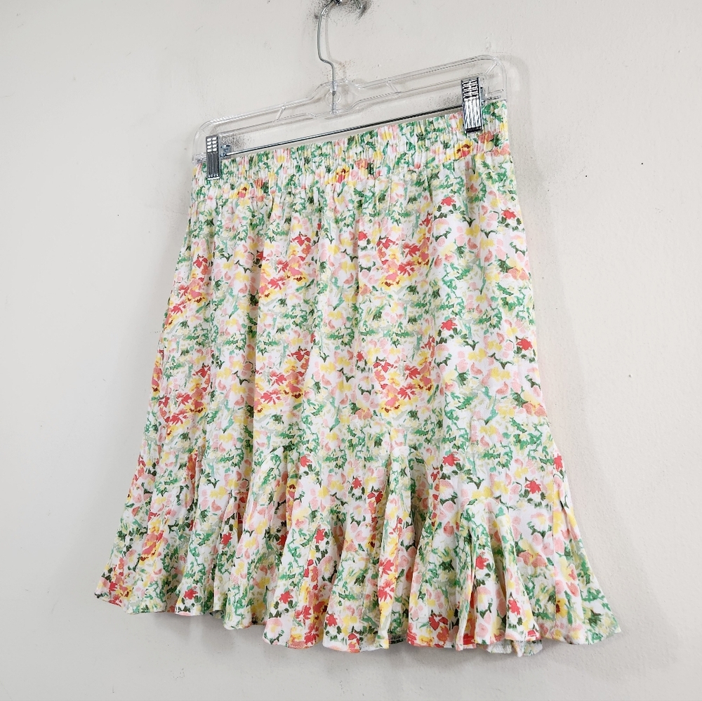LOFT Floral Ruffle Skirt - Multicolor - Picture 3 of 8